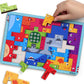 Intelliskills Wooden Tetris Puzzle  Ocean Animals for Kids,22 Pieces, Brain Teaser Toy, Montessori Learning & Educational Jigsa