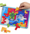 Intelliskills Wooden Tetris Puzzle  Ocean Animals for Kids,22 Pieces, Brain Teaser Toy, Montessori Learning & Educational Jigsa