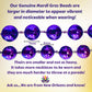 Mardi Gras Beads 33 inch 7mm, 12 Dozen, 144 Pieces, Purple Necklaces with Doubloon