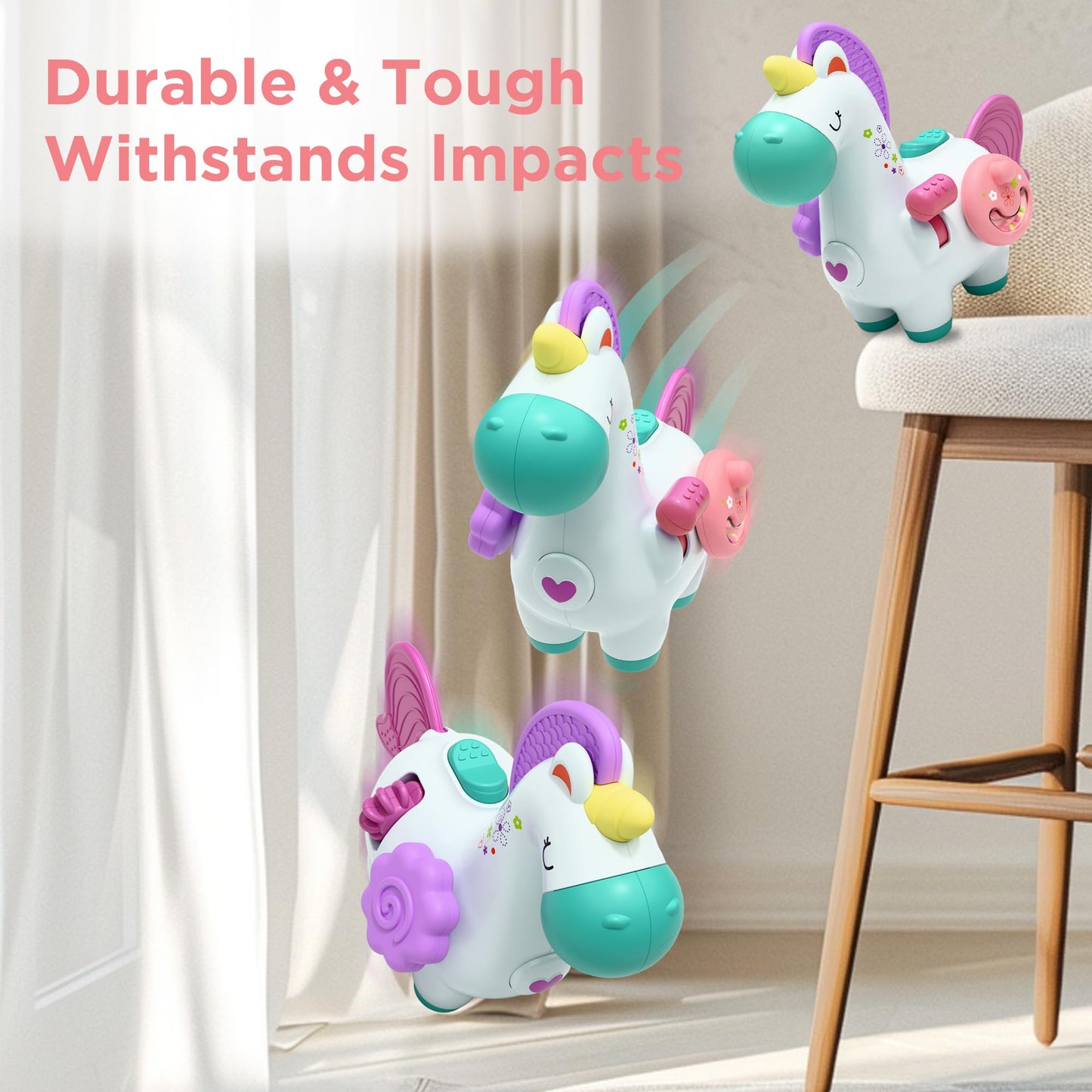 Iplay, Ilearn Baby Unicorn Activity Cube, Infant Busy Cube Montessori Toy For 1 Year Old, Babies Carseat Plane Travel Toy, Toddler Sensory Development Learning Birthday Gift 6-9-12-18 Months 2 3 Years