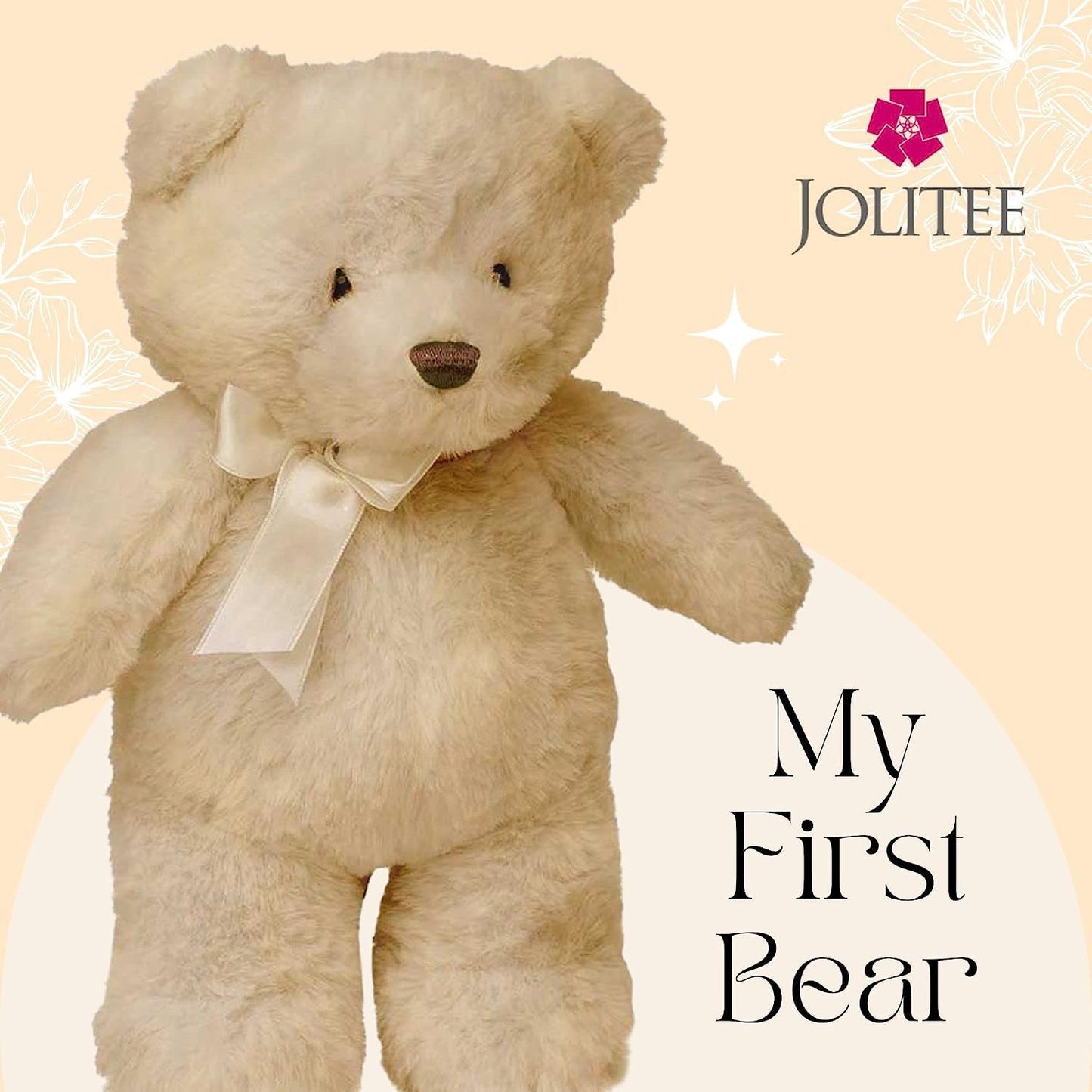 Jolitee My First Bear Stuffed Animal - Beige Neutral Teddy Bear For Baby For Newborn 10'