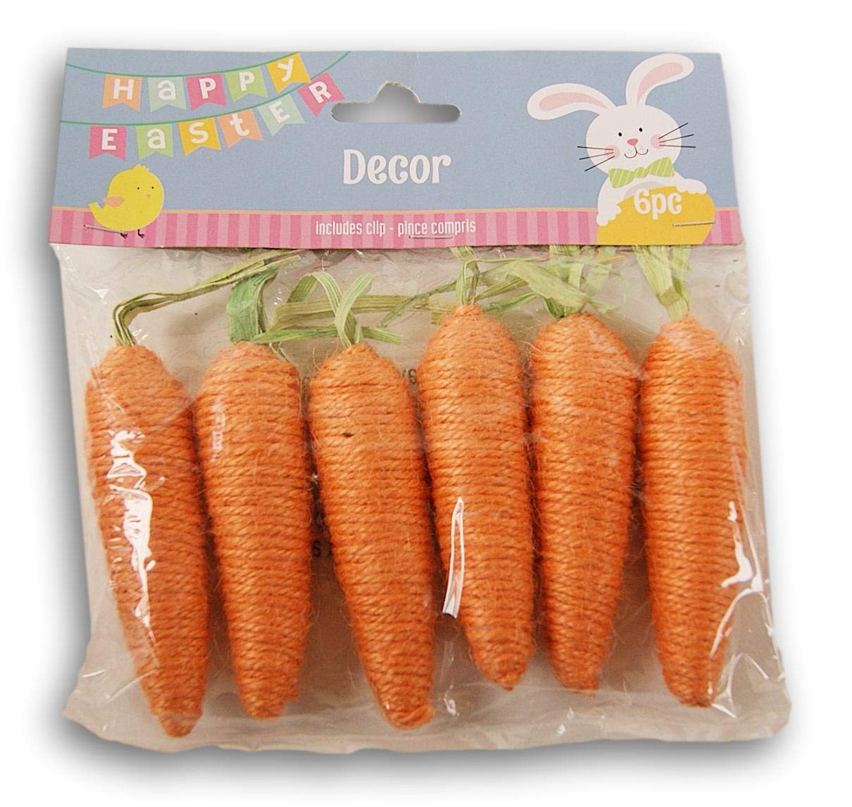Jute Spring and Easter Fabric Carrots - 6 Pieces - 3 Inches Tall
