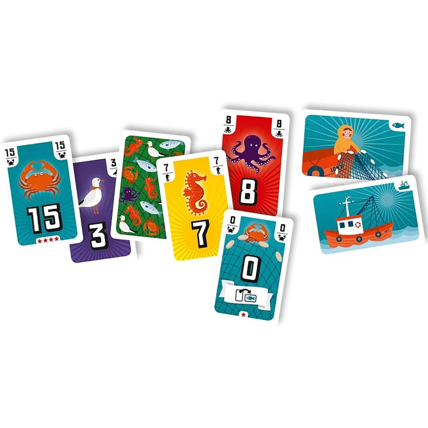 Rio Grande Games: Fishing - Trick Taking Card Game, Ocean Theme, Card Drafting & Point Collection, Ages 14+, 3-5 Players, 30-60