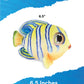 Real Planet Sea Life Plush - Soft Stuffed Animal Gift For Kids All Ages, Sea Ocean Fishing Plushie, Fun Christmas Birthday Gifts (Stripe Flatfish, 6.5') (Yellow)