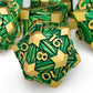 ORIFANTOU Metal DND Dice Set Dungeons and Dragons Dice with Box, Green Golden Debris D&D Dice RPG D and D Dice Role Playing Game