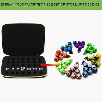 ALKOO Dice Case Holder Box Tray Compatible with DND Dice Set, Roleplaying Game for Dungeons and Dragons, Display Your Favorite 7