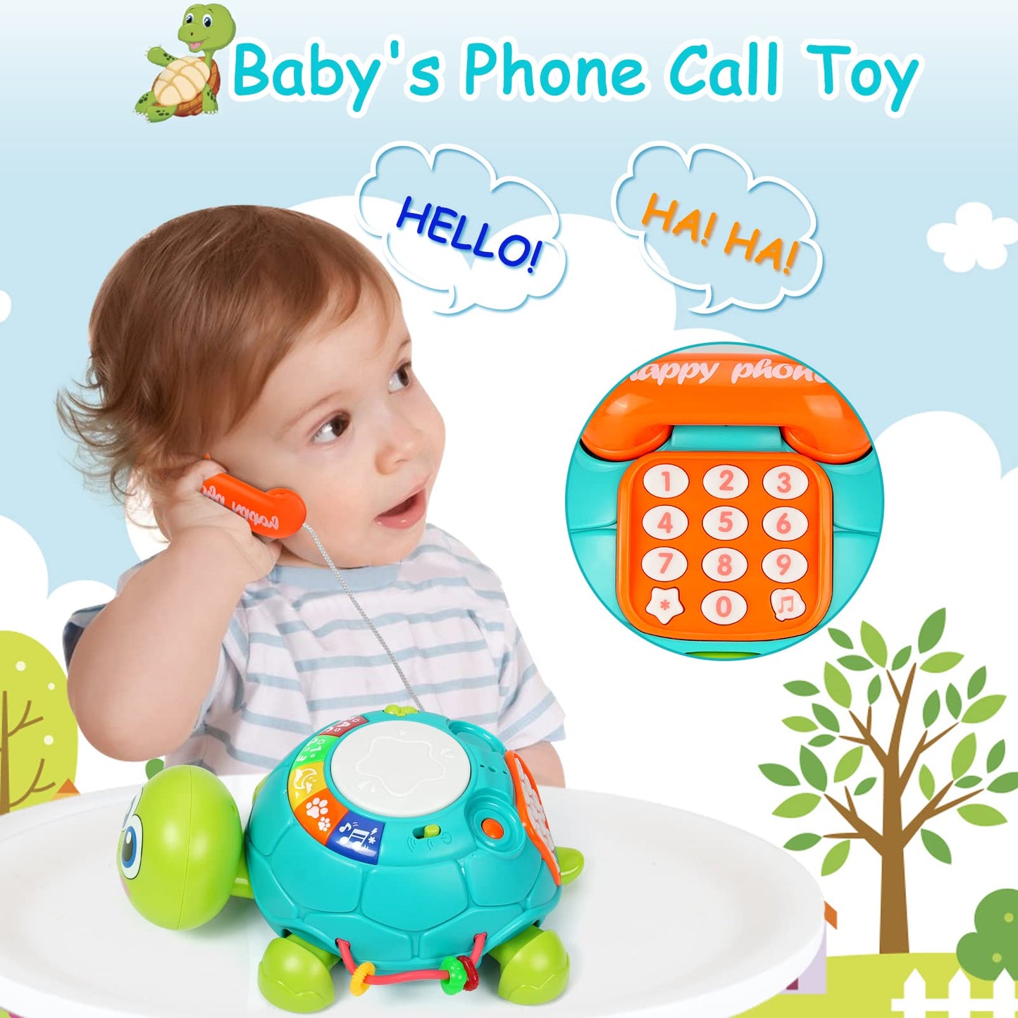 Musical Turtle Baby Toys 6 To 12 Months, Infant Light Up Music Toys Tummy Time Development, Crawling Toy For 7 8 9 10+ Month Old, Easter Christmas For Babies 4 5 6 12 Month Boy Girl