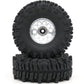 Hobbysoul 1.9 Crawler Tires And Wheels 120Mm Soft Sticky 1.9 Mud Slingers Tires & 1.9 Beadlock Wheels Silver Rim For 1/10 Rc Cra
