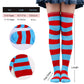 KDVOG Girls Halloween Costumes Accessories Set,Include Tulle Tutu Skirt Red T Shirt Striped Thigh High Socks Blue Headband