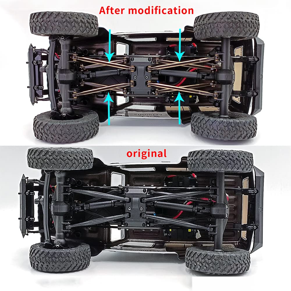 Rclions Higher Extra Clearance Rc Links Linkage Set For 1/24Th Axial Scx24 Bronco C10 Jlu Crc Rc Crawler Car Upgrades Parts (Bla