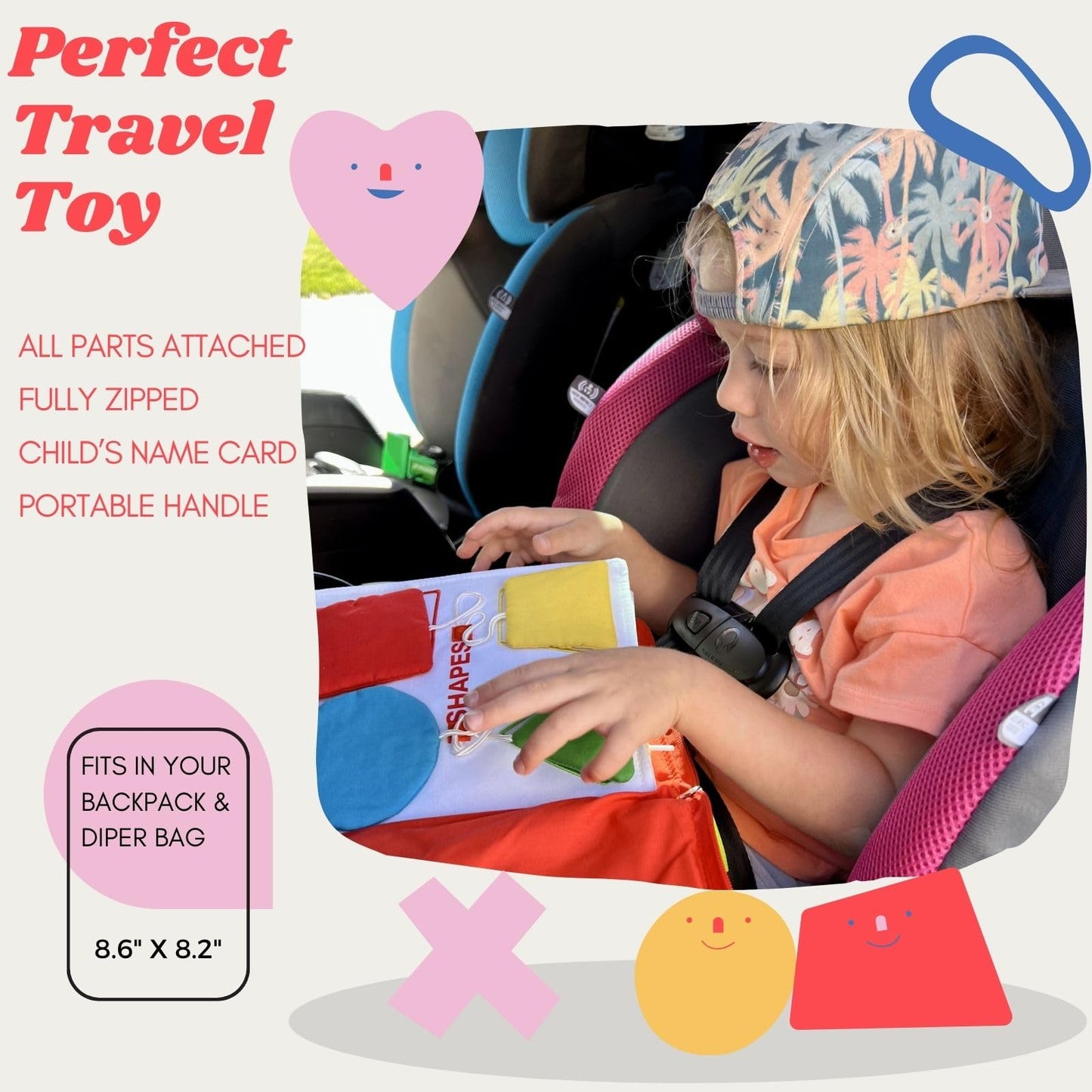 My Quiet Book - Toddler Travel Car Plane Airplane, Activity Montessori Board Book, Easter Basket Stuffers, Travel Toys For Toddlers 1-3, Gifts For 1 2 3 4 Year Old Girl, Birthday Gifts Toys Age 2-4