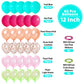 Tropical Party Balloons, 60 Pcs Hawaii Balloons, 12 Inch Hot Pink Teal Blue Latex Balloons Pearl Rose Gold Confetti Balloons For
