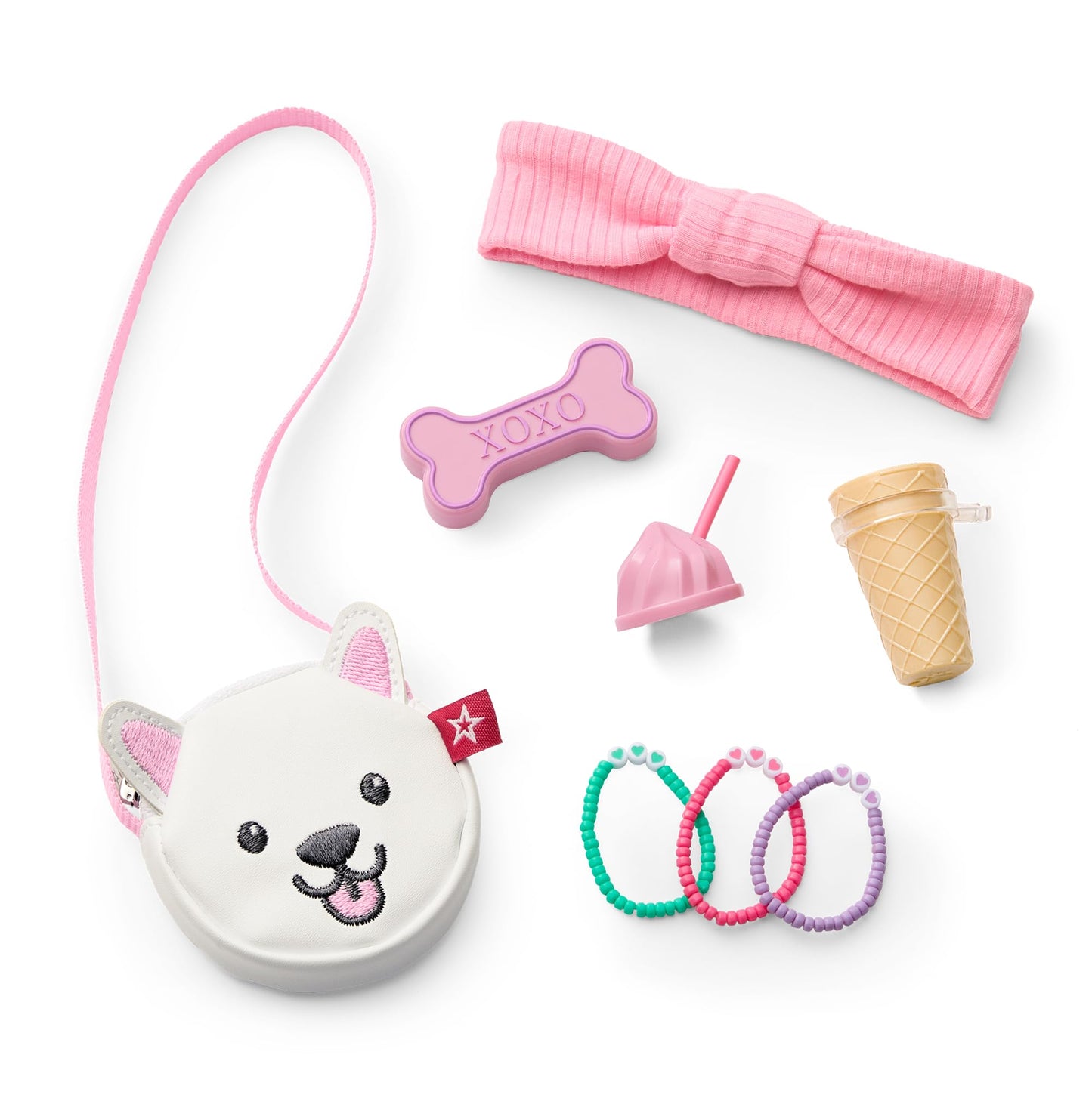 American Girl, Summer McKinny Girl of The Year 2025 18-inch Doll Accessories, with a Headband, Purse, and Tumbler, Ages 6+