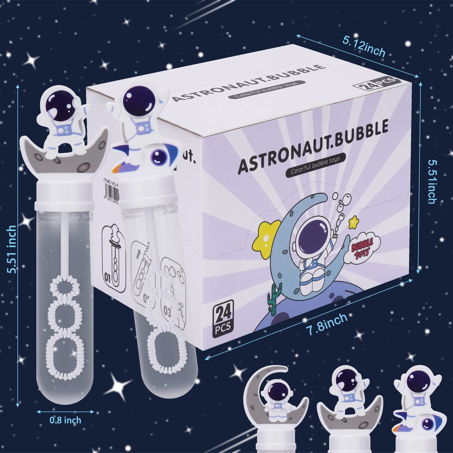 Space Party Favors Astronaut Bubble Wands For Kids Outer Space Themed Galaxy Planet Birthday Party Supplies Goody Bag Fillers St