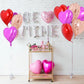 TONIFUL 30Pcs 18 Inch Heart Balloons Red Hot Pink Rose Gold Valentines Day Heart Shape Foil Mylar Balloons Decoration for Valent