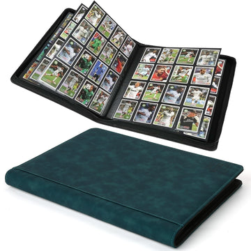 Arkeiliy enhanced Ringless Trading Card Binder - 1024 Capacity  16 Side-Loading Pockets per Page  Archival Quality Protection & Anti-Slip Spine for TCG  MTG  Sports Cards (Viridian)