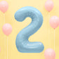 Paticool 40 Inch Blue Number Balloon 2, Large Light Blue Number Foil Mylar Balloons For Birthday Party Celebration Decorations S