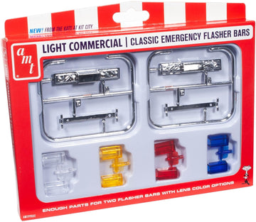 Skill 2 Model Kit Light Commercial Classic Emergency Flasher Bars Set of 10 pieces for 1/25 Scale Model by AMT