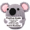 Positive Crochet Koala Christmas Birthday Gifts For Women Men Bosses Day Thanksgiving Gift, Stocking Stuffers White Elephant Bas