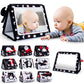 Oarifun Tummy Time Mirror, Baby Tummy Time Toys With Soft Book, Black And White High Contrast Baby Toys, 3D Activity Sensory Montessori Toys Crawling Mat