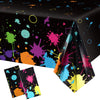 Glow Party Table Covers Neon Party Tablecloths 108 X 54 Inch Glow Party Tablecloths Disposable Plastic Neon Glow Table Cloth For Neon Birthday Party Black Light Party Supplies (2 Pieces)