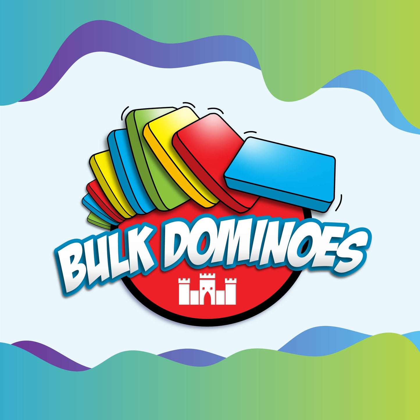 Bulk Dominoes Plastic Bulk 100pcs - Building and Stacking and Chain Reaction Toppling STEAM Toy Blocks for Kids (Clear Emerald)