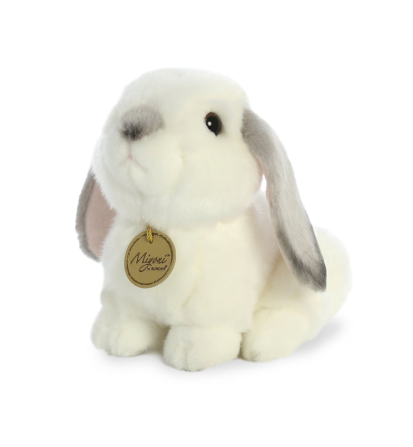 Aurora® Realistic Miyoni® Lop Eared Rabbit Stuffed Animal - Lifelike Detail - Cherished Companionship - Grey 8 Inches