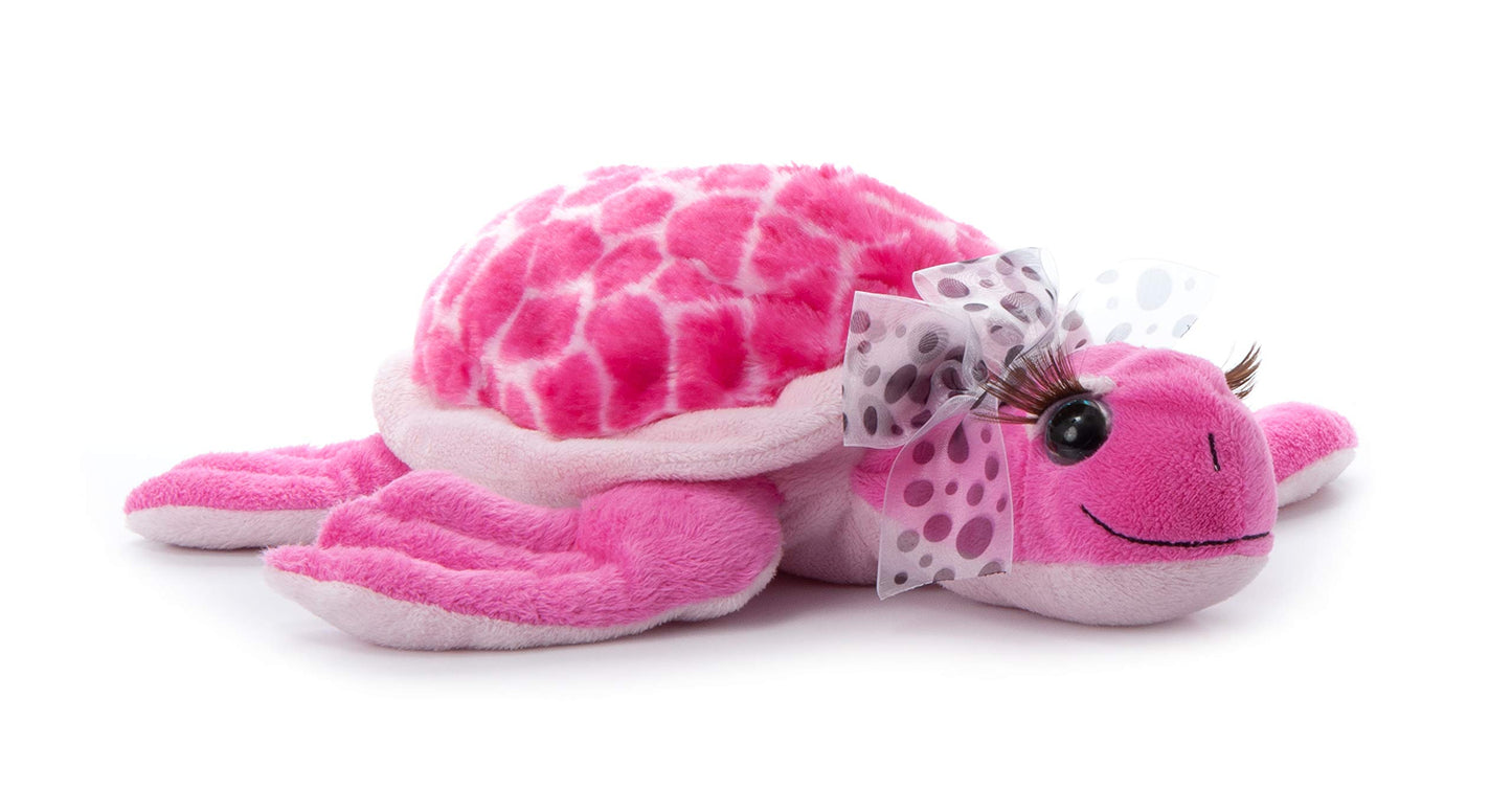 The Petting Zoo, Lash'Z Pink Sea Turtle Stuffed Animal, Gifts For Girls, Plush Toy 12 Inches