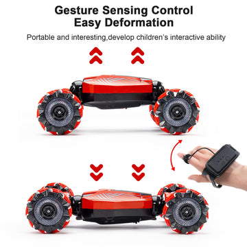 XAMIMM 4WD Remote Control Gesture Sensor Car,Hand Controlled RC Stunt Car,Double-Sided Vehicle 360 Rotation with Light and Music