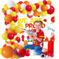 Red Yellow Orange White Balloon Garland Arch Kit, 127Pcs Orange Yellow Red White Balloons For Fire Truck Firefighter Birthday We