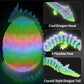 Fuwkeo 5" Dual-Color 3D Printed Dragon Egg with 12" Flexible Crystal Dragon - Luminous Rainbow Mythical Gift