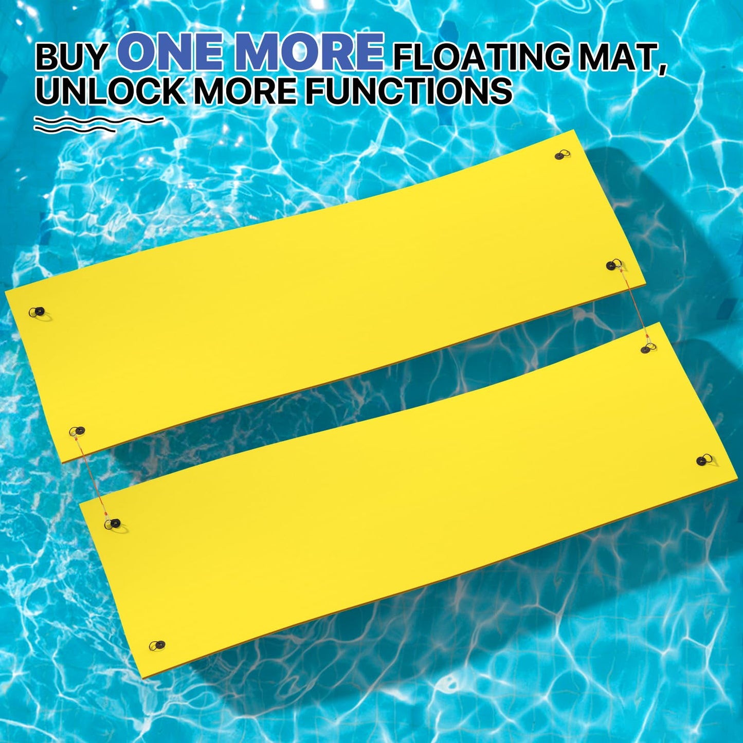 MADOG 18 x 6 Ft Outdoor Floating Water Mat for mature-themed Beach Lake Ocean Swimming Pool Large Size 3 Layer Tear Resistant XPE Foam Giant Swim Tanning Float Island Pad Raft Recreation Hck Lounge Yellow