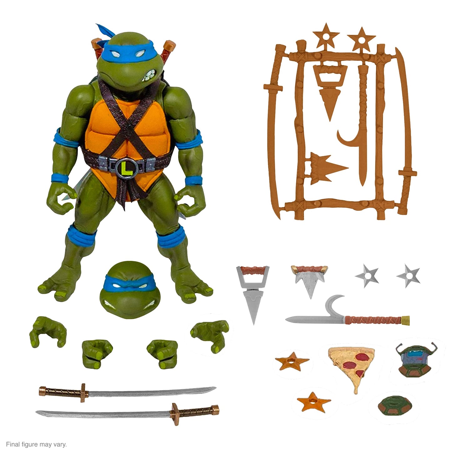 Super7 ULTIMATES! Teenage Mutant Ninja Turtles Leonardo - 7 TMNT Action Figure with Accessories Classic Cartoon Collectibles and Retro Toys