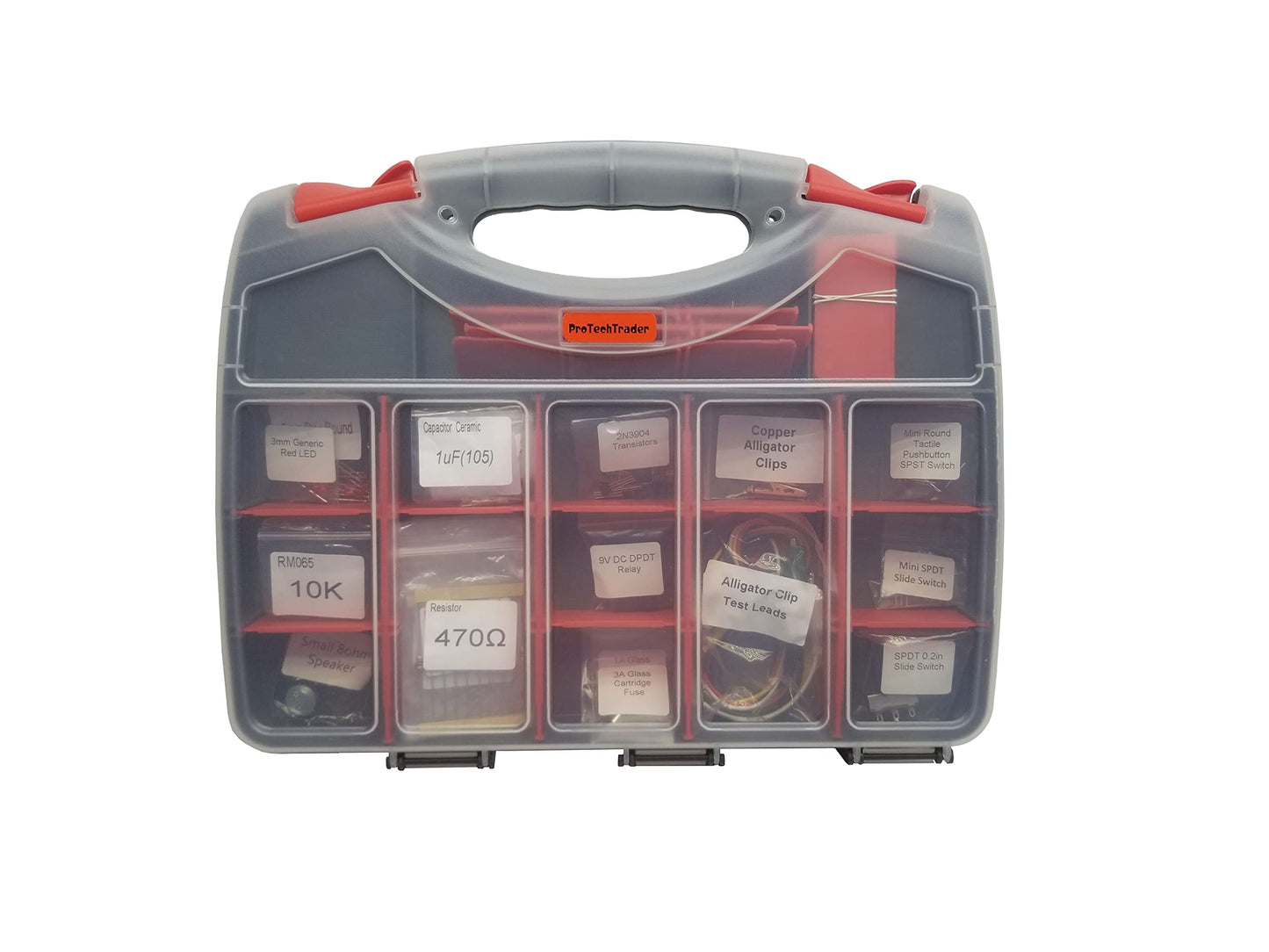 ProTechTrader Make: Electronics 3rd Ed Deluxe Kit - Beginner to Advanced, 12x13x3 inches, Plastic Component Pack