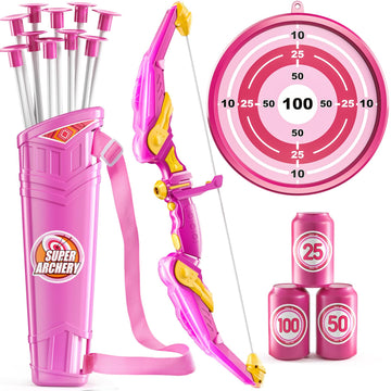 Niplooow Kids Bow And Arrow Set, Led Light Up Archery Toy Set With 10 Suction Cup Arrows,Target & Arrow Quiver, Bow And Arrows S