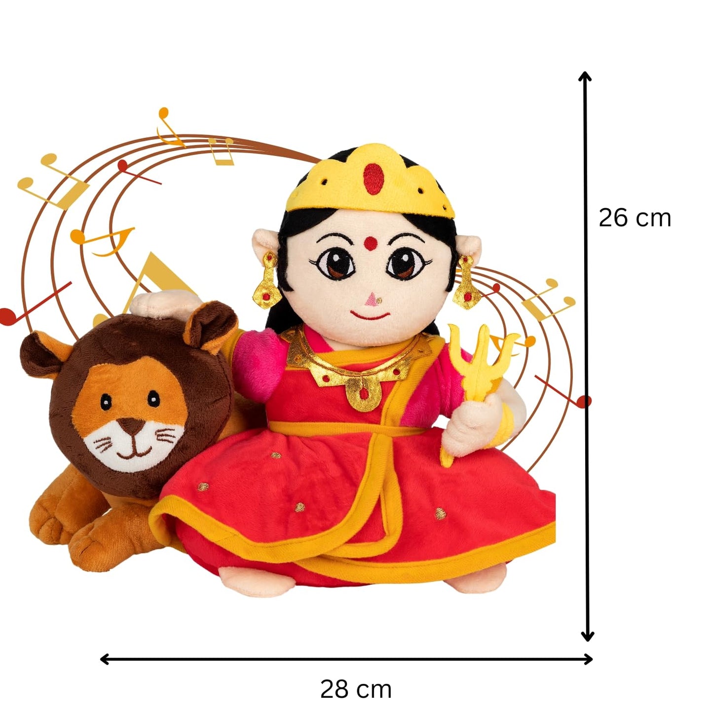 PandaS Box Mantra Chanting Devi Durga (26 Cm) | Musical Soft Plush Toy | Best Gift For Infants, Toddlers & Babies