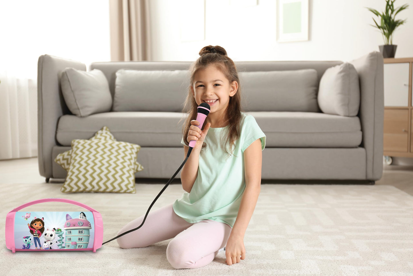 Lexibook, Gabby'S Dollhouse, Wireless Light Speaker With Mic, Stereo Audio, Karaoke Function, Usb And Sd Card Ports, Rechargeabl