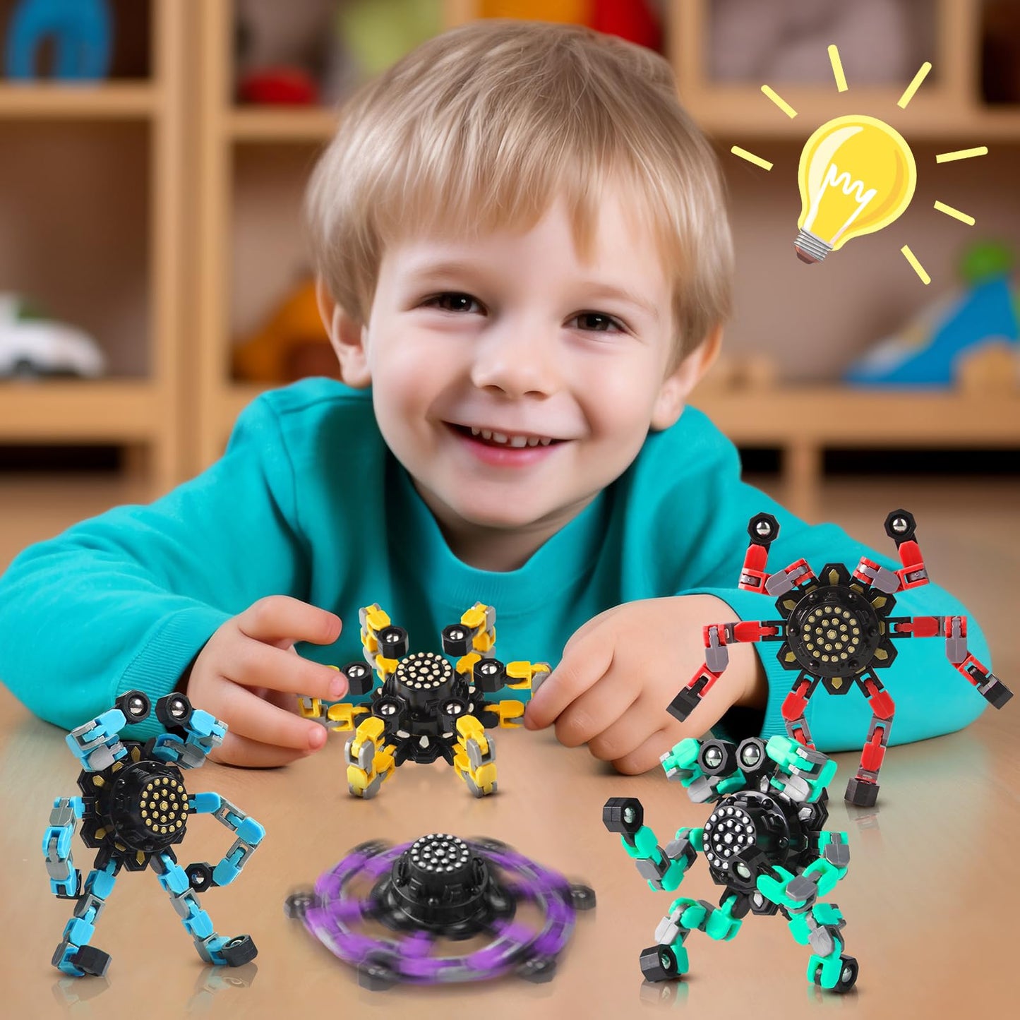 Gokeey Easter Basket Stuffers Transformable Fidget Spinners For Kids And Adults Stress Relief Sensory Toys For Boys And Girls Fingertip Gyros Toy Birthday Party Favors For Kids Classroom Gifts