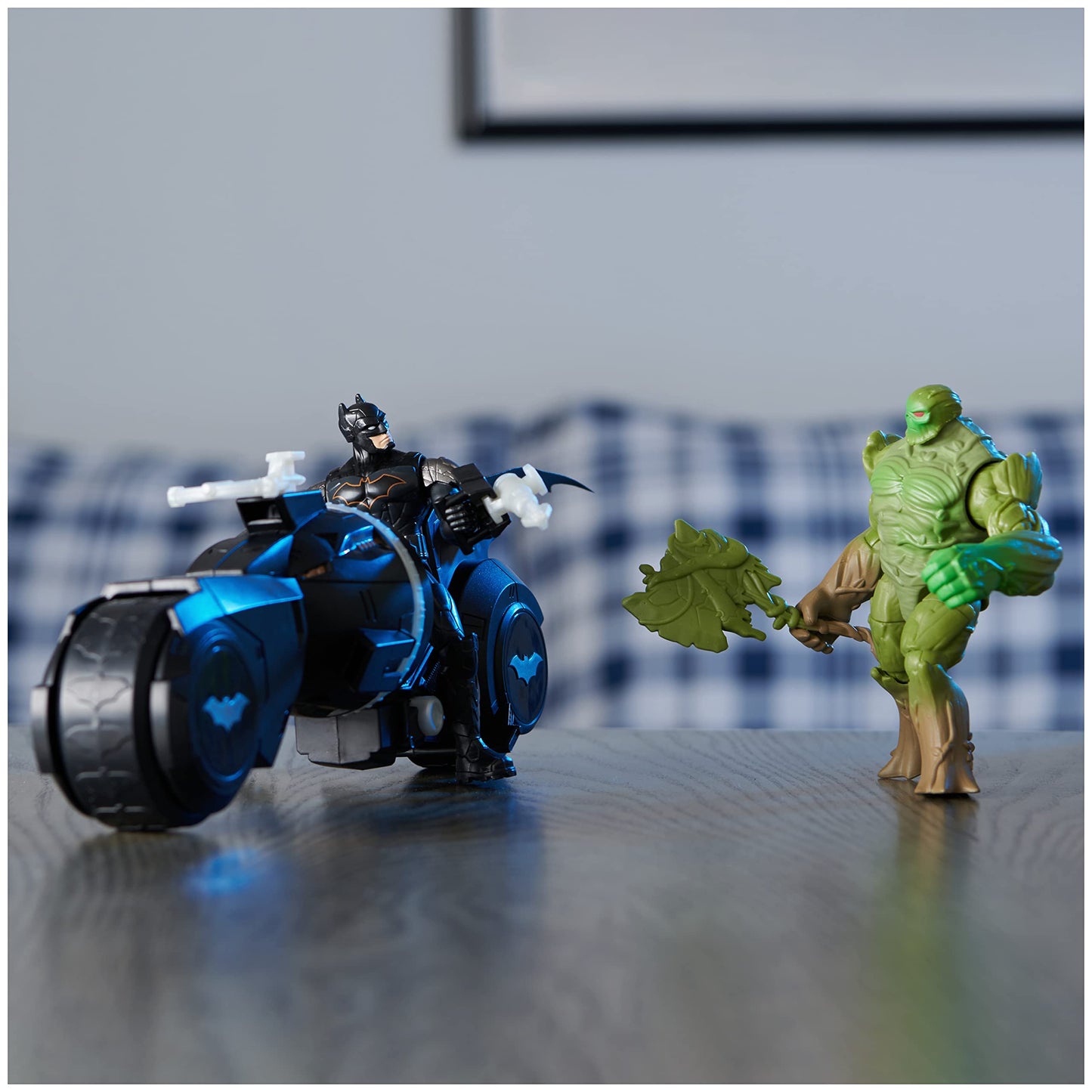 DC Comics  Batman and Swamp Thing protective coveringy Attack Batcycle Set  limited availability protective coveringed Batman and Swamp Thing Action Figure with Accessories  Kids Toys for Boys and Girls Ages 4 and Up