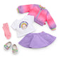 American Girl, Summer Mckinny Girl Of The Year 2025 Waggy Pup Tails Outfit For 18-Inch Dolls, With A T-Shirt, Jacket, Skort, Soc