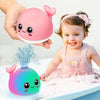 Tfs Topfans Bath Toy Baby Girl Gift: Pink Whale For 6-12 Months Old Infant Girl Light Up Fountain Bathtub Water Toys 3 4 5 7 8 9