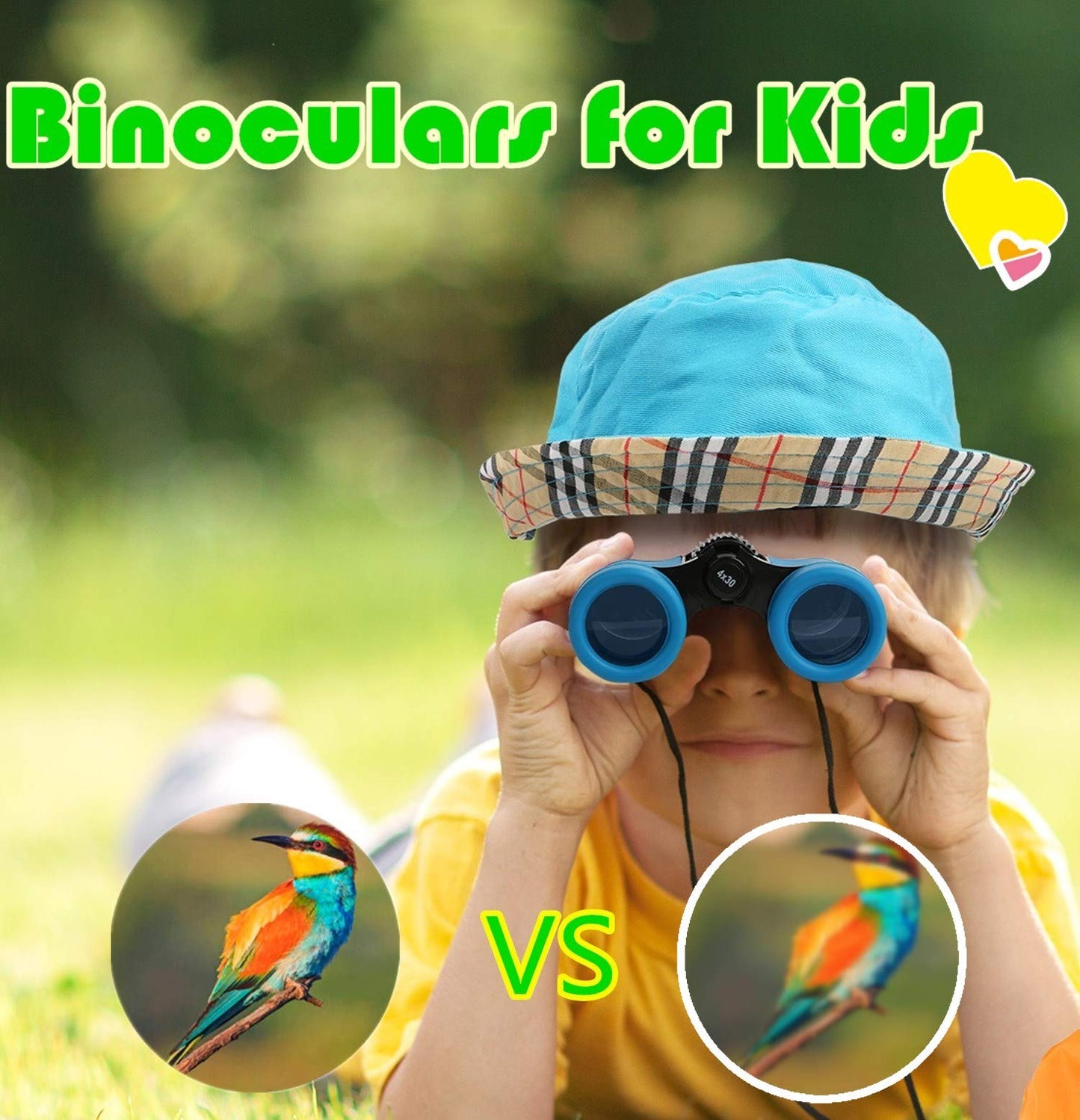 Scotamalone Kids Binoculars Set - Shock Proof, Rubber, Blue, Age 3-12, Perfect for Bird Watching, Hiking, and Birthday Presents