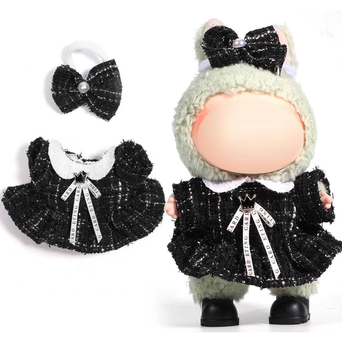 AICase for Labubu Clothes/for Labubu Outfits Clothes Set for 17cm Lububu Doll 2 Piece enhanced Dresses Set elegant Clothing for LA BUBU Girls Stylish Adorable Dolls Clothes Accessories (No Doll)_02
