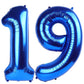 Navy Blue Number 19 Balloon 40 Inch, 19 Number Balloon, 19Th Navy Blue Birthday Decorations, 19 Year Old Girls Boys Blue Party S