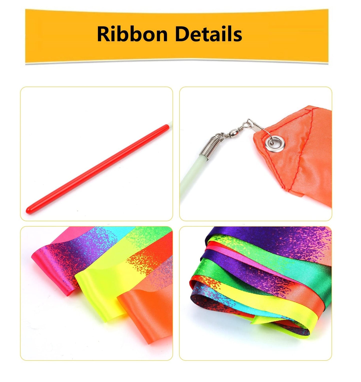 dervea 20 Pack Ribbon Dancing Wands Party Favors for Kids, Rainbow Birthday Decorations, Princess Party Supplies, Girls Party Ga