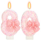 ElekFX 80th Birthday Candles for Cake, Pink Bow Number Cake Candles, 2.76 inch Number Happy Birthday Candle, Cake Topper Decorat