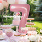 Rainbowq Party 7 Balloon Number 40 Inch For Boy Or Girl Big Pink 0-9 Foil Mylar Large 7 Number Balloon Happy 7Th Birthday Party