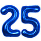 40 Inch Number 25 Balloon Blue Jumbo Giant Big Large Number 25 Foil Mylar Blue Balloons 52Th Birthday Party Anniversary Decorati