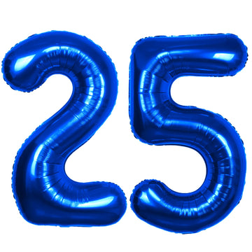 40 Inch Number 25 Balloon Blue Jumbo Giant Big Large Number 25 Foil Mylar Blue Balloons 52Th Birthday Party Anniversary Decorati
