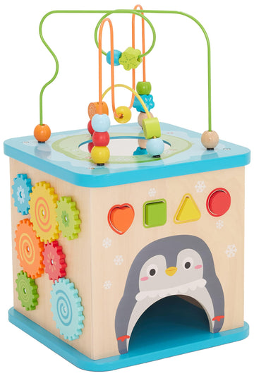large online retailer Basics Kids Wooden Educational Activity Learning Cube Toy  Gift for Toddlers Age 12M+  Developmental Shape Sorter  Multicolor  13.4x22.5x13.4inches